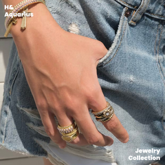Copper Alloy & Zirconia Multi-Chain Vintage Ring - Birthday Gift New Arrival Statement Ring