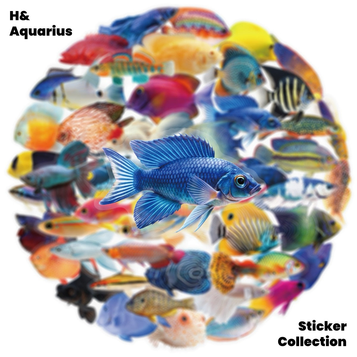 50pcs Transparent Fish Stickers - Phone Case Laptop Water Bottle Luggage DIY Decoration