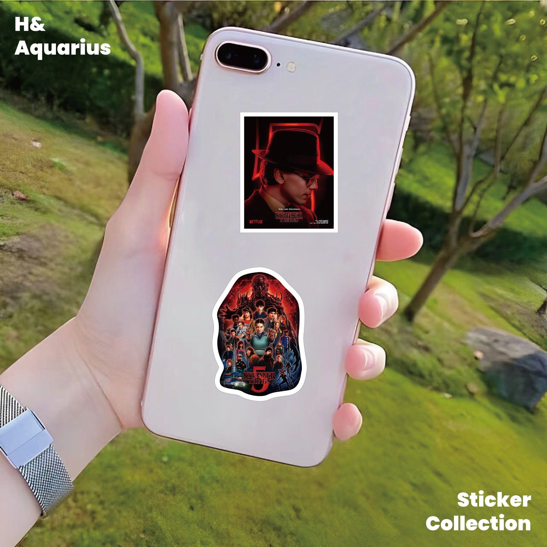Stranger Things Season 5 Sticker Pack - 60pcs Glossy Cartoon Decals for Laptop Water Bottle Journal