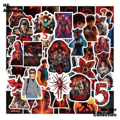Stranger Things Season 5 Sticker Pack - 60pcs Glossy Cartoon Decals for Laptop Water Bottle Journal