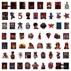 Stranger Things Season 5 Sticker Pack - 60pcs Glossy Cartoon Decals for Laptop Water Bottle Journal