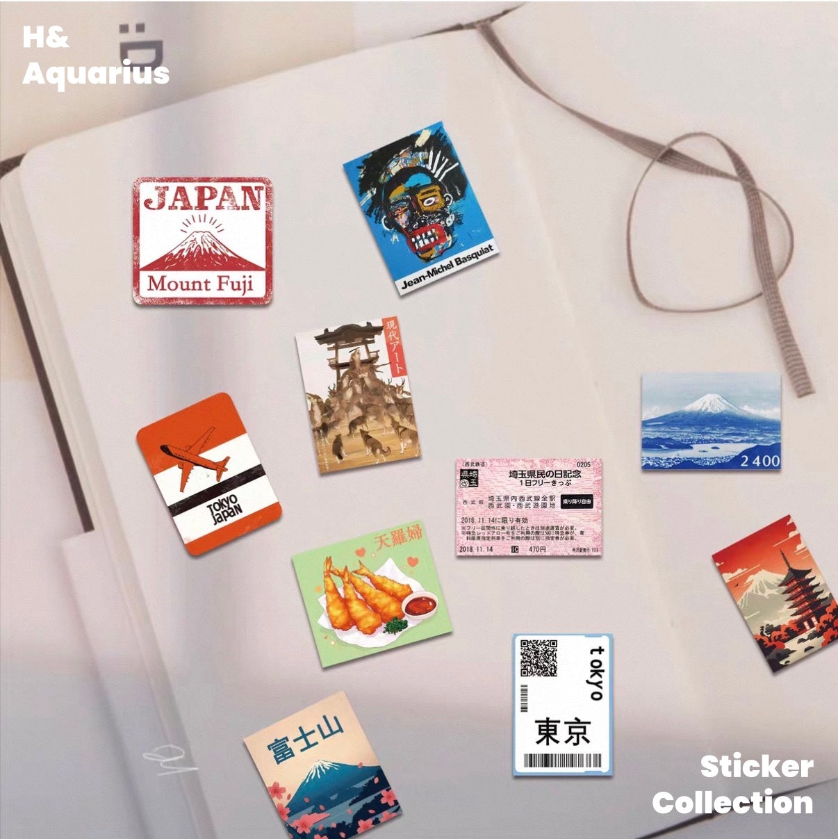 60pcs Japanese Street Sign Stickers - Trendy Typography Decals for Laptop Water Bottle Journal