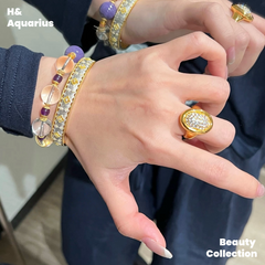 925 Silver & Zirconia Bathtub Ring/Earrings - Gold Plated Vintage Luxury Jewelry Set