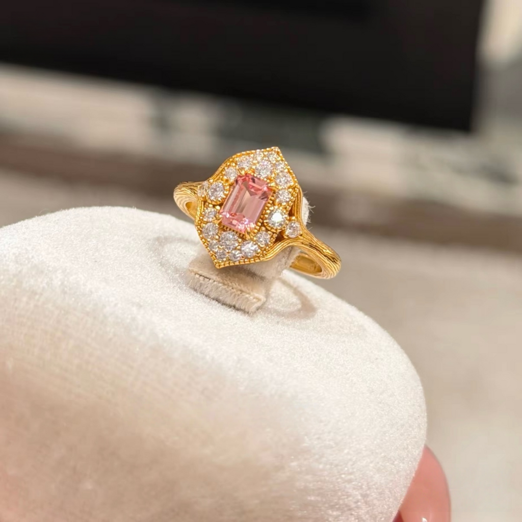 Blush Gilded Frame Ring