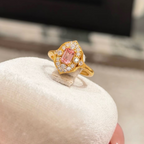 Blush Gilded Frame Ring