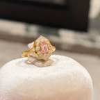 Blush Gilded Frame Ring