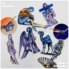 37pcs Cyberpunk Stickers - Sorayama Style Gynoid Decals for Journaling