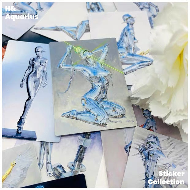 37pcs Cyberpunk Stickers - Sorayama Style Gynoid Decals for Journaling