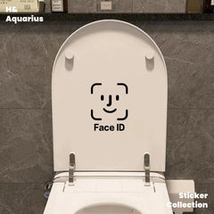 Face ID Toilet Sticker - Creative Car Decal Funny Laptop Luggage Glass Decor