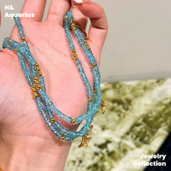 925 Silver & Zirconia Four-Pointed Star Necklace - Blue Handmade Colorful New Arrival