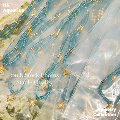 925 Silver & Zirconia Four-Pointed Star Necklace - Blue Handmade Colorful New Arrival