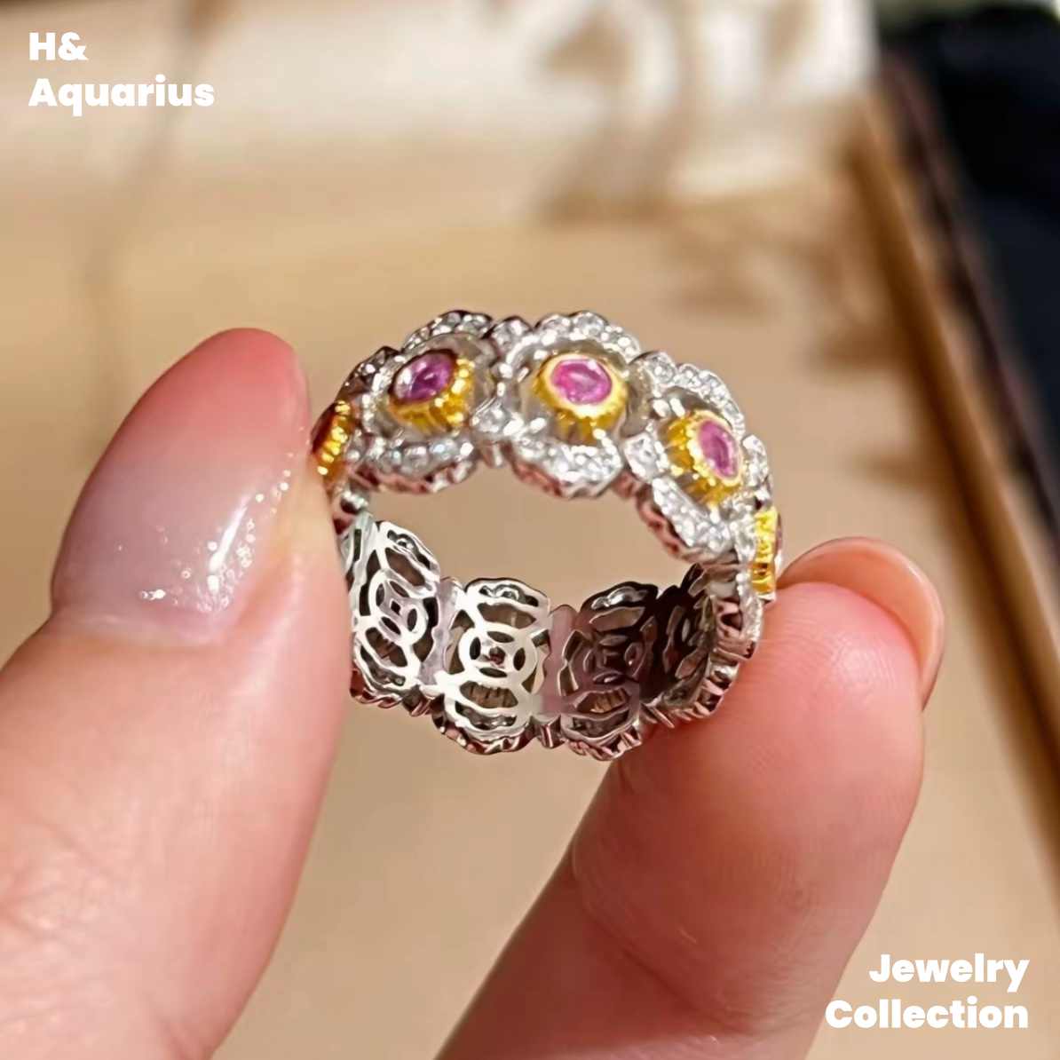 925 Silver & Zirconia Spring Letter Ring - Silver Plated Elegant Lady Style Ring