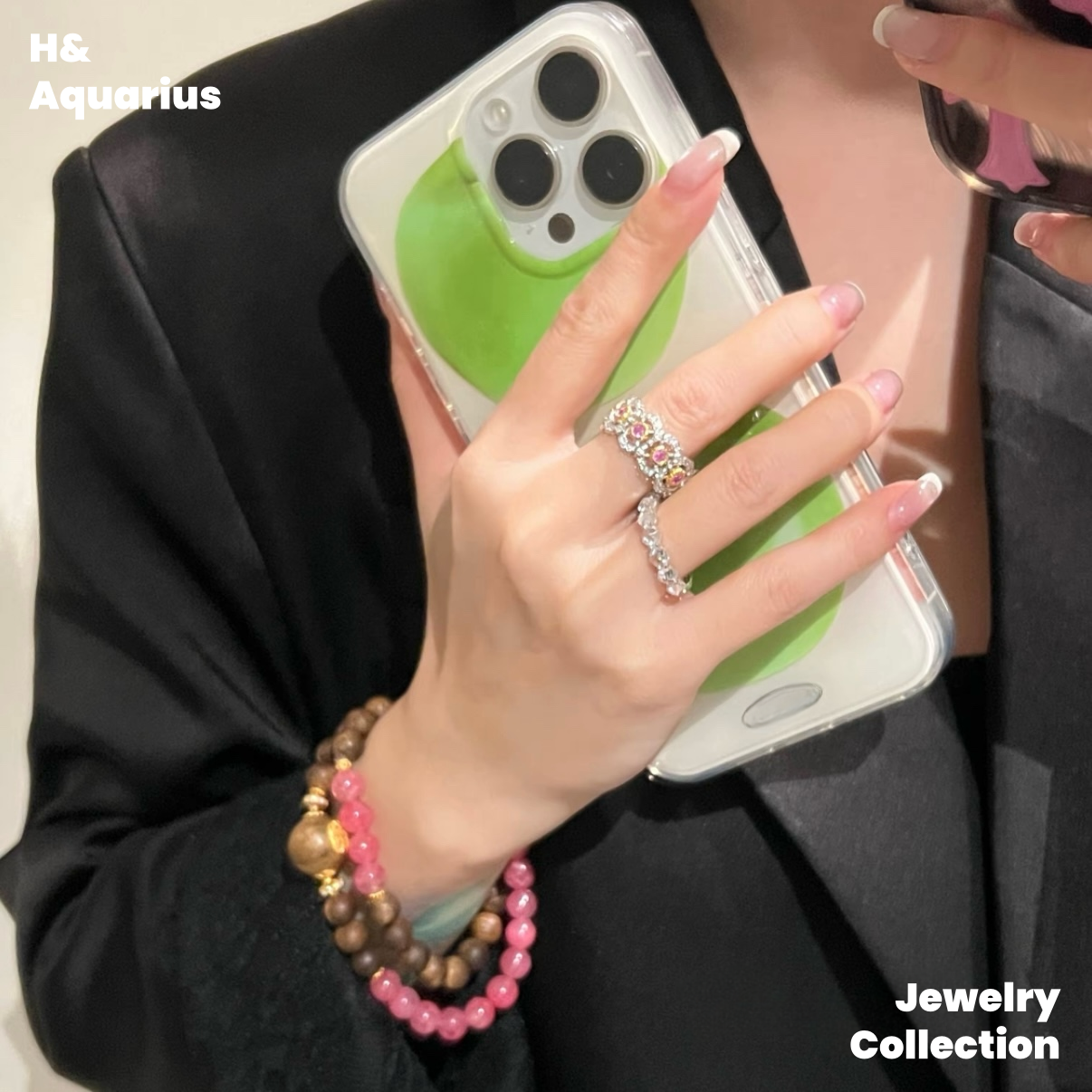 925 Silver & Zirconia Spring Letter Ring - Silver Plated Elegant Lady Style Ring