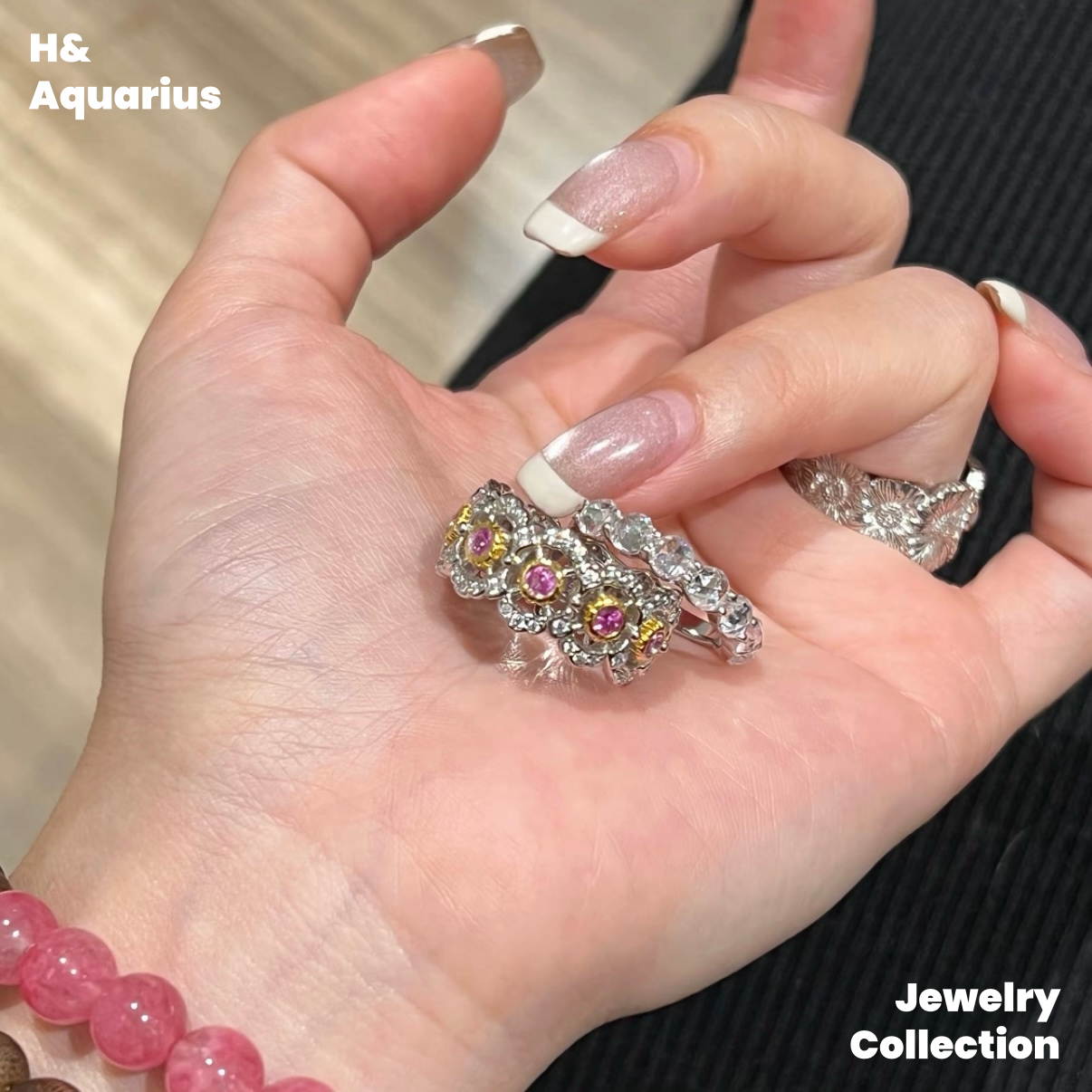 925 Silver & Zirconia Spring Letter Ring - Silver Plated Elegant Lady Style Ring