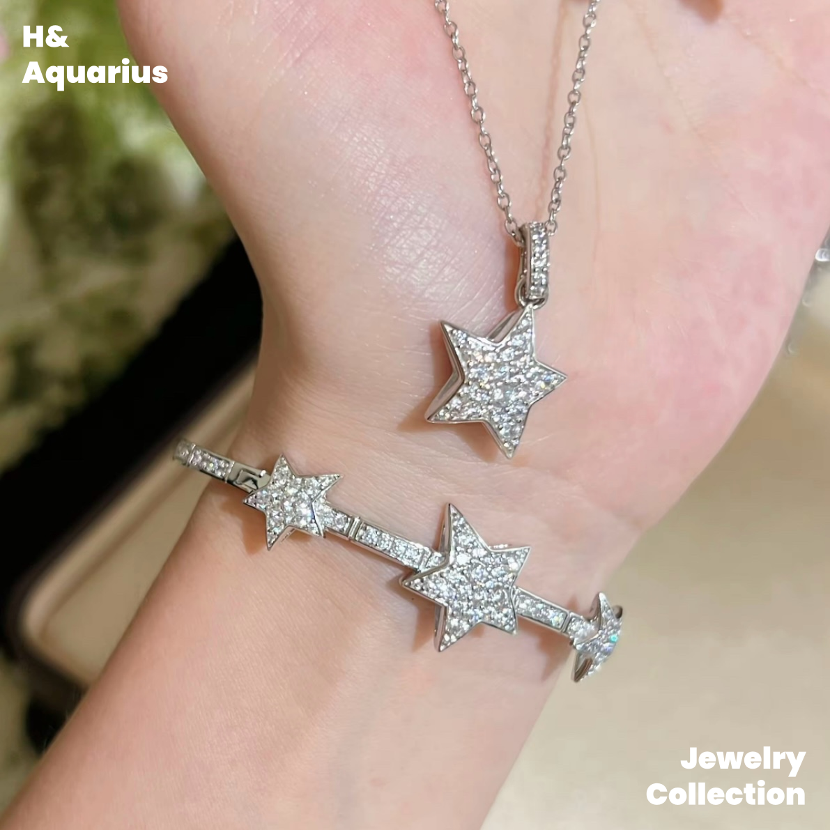 925 Silver & Zirconia Starry Necklace - Silver Plated Luxury Pav¨¦ Fashion Chain