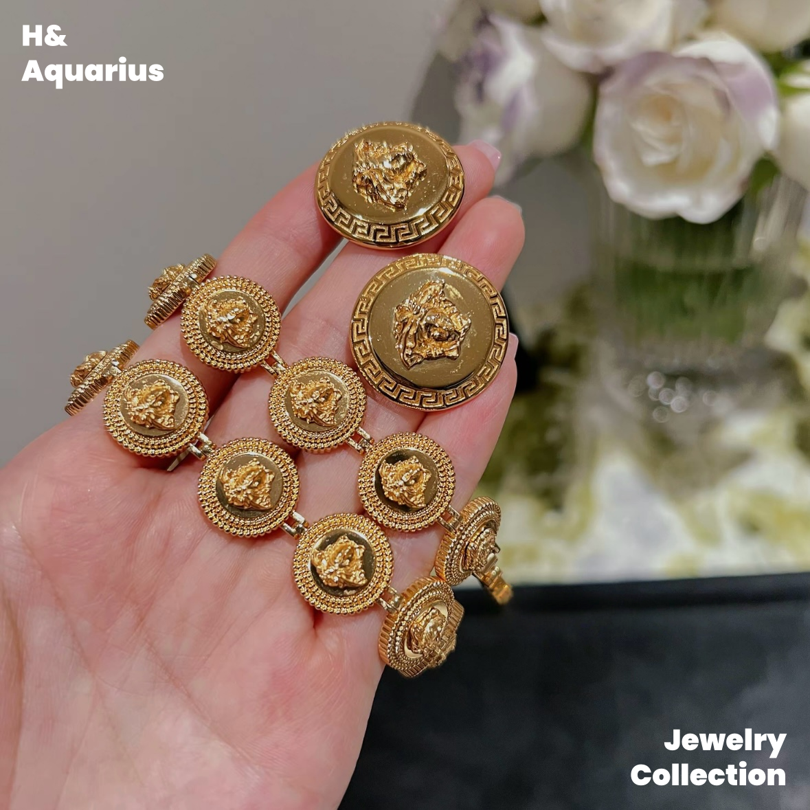 Copper Alloy Medusa Choker Necklace - Vintage Handmade Heavy Gold Plated Jewelry for Women