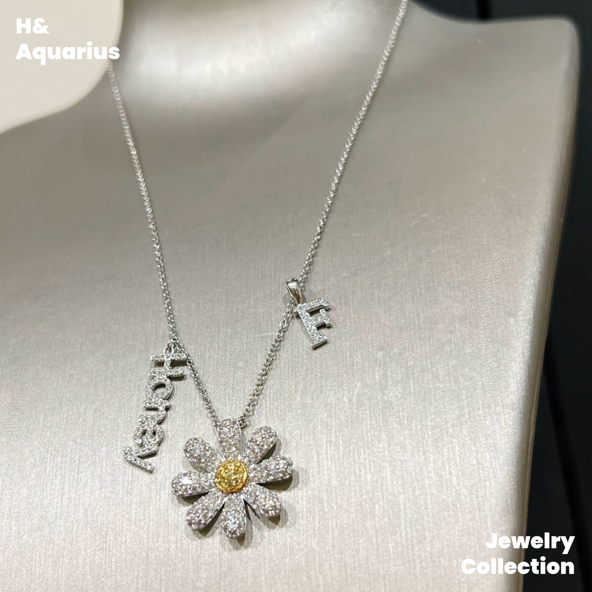925 Silver & Zirconia Daisy Jewelry Set - Minimalist Fashion Necklace/Ring Silver