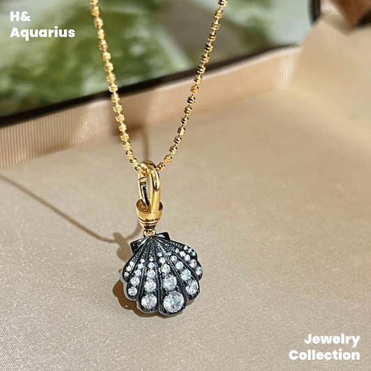 Pendant: 925 Silver & Zirconia Bubble Shell Necklace - Handmade Versatile Luxury Chain