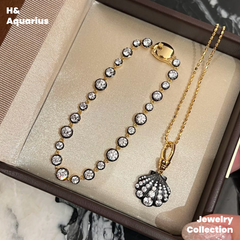 Pendant: 925 Silver & Zirconia Bubble Shell Necklace - Handmade Versatile Luxury Chain