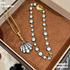Pendant: 925 Silver & Zirconia Bubble Shell Necklace - Handmade Versatile Luxury Chain