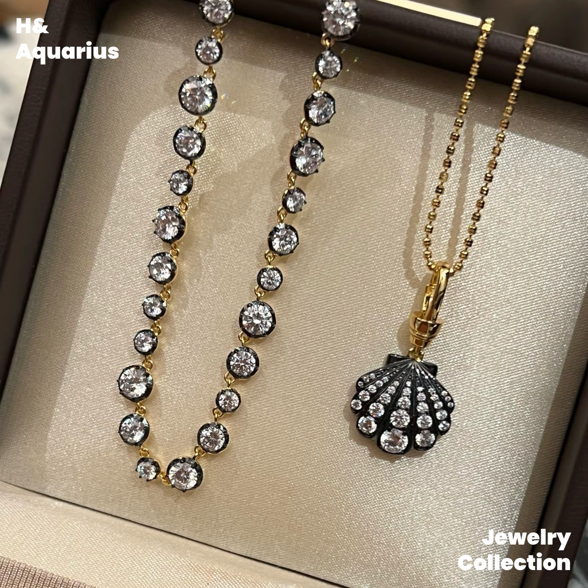 Pendant: 925 Silver & Zirconia Bubble Shell Necklace - Handmade Versatile Luxury Chain
