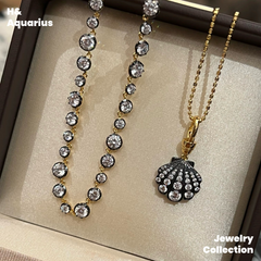 Pendant: 925 Silver & Zirconia Bubble Shell Necklace - Handmade Versatile Luxury Chain