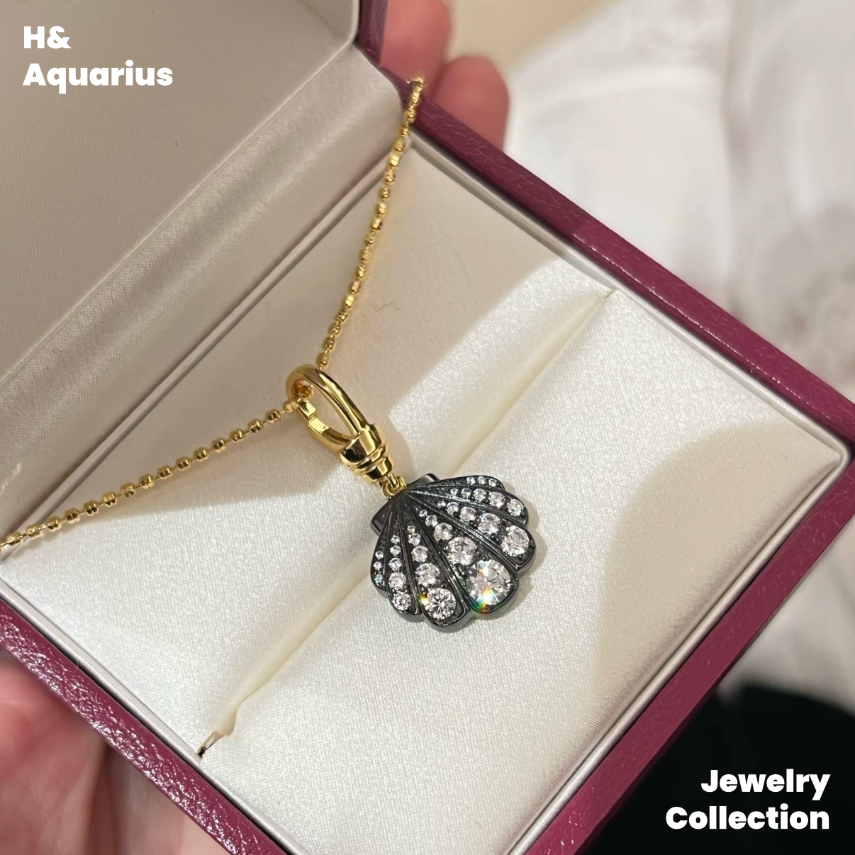 Pendant: 925 Silver & Zirconia Bubble Shell Necklace - Handmade Versatile Luxury Chain