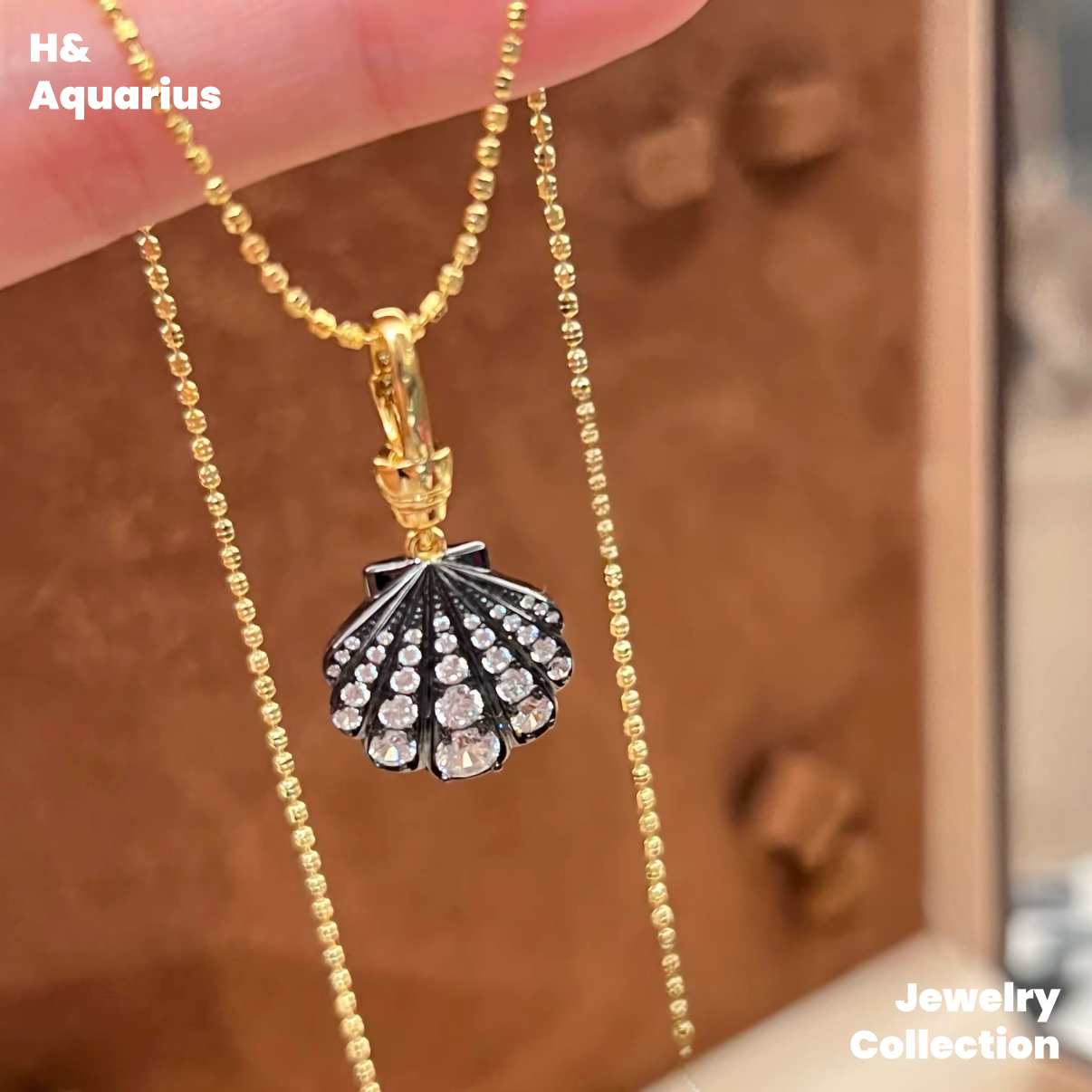 Pendant: 925 Silver & Zirconia Bubble Shell Necklace - Handmade Versatile Luxury Chain