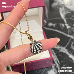 Pendant: 925 Silver & Zirconia Bubble Shell Necklace - Handmade Versatile Luxury Chain