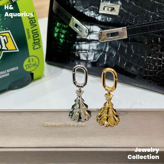 Copper Alloy & Zirconia Christmas Tree Pendant - Creative Bag Charm Keychain Decor