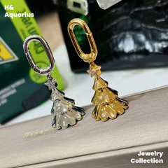 Copper Alloy & Zirconia Christmas Tree Pendant - Creative Bag Charm Keychain Decor