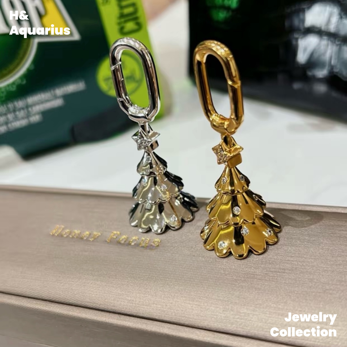 Copper Alloy & Zirconia Christmas Tree Pendant - Creative Bag Charm Keychain Decor