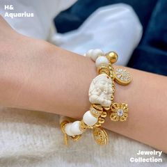 Cream Elephant Bracelet - Chinese Ethnic Style Natural Mammoth Bead DIY Jewelry