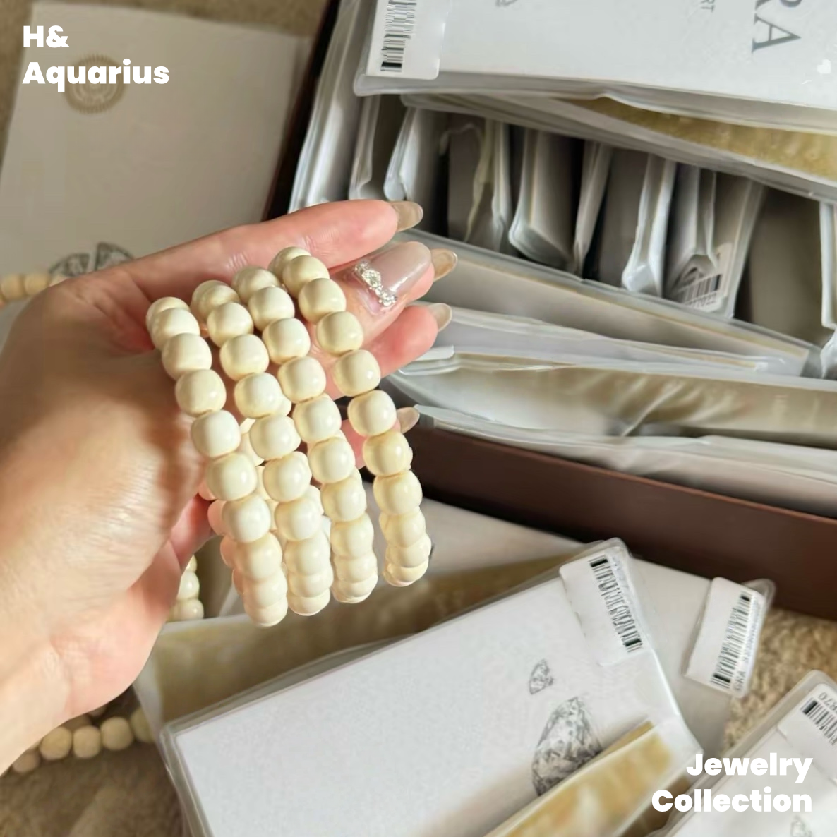 Cream Elephant Bracelet - Chinese Ethnic Style Natural Mammoth Bead DIY Jewelry