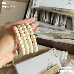 Cream Elephant Bracelet - Chinese Ethnic Style Natural Mammoth Bead DIY Jewelry