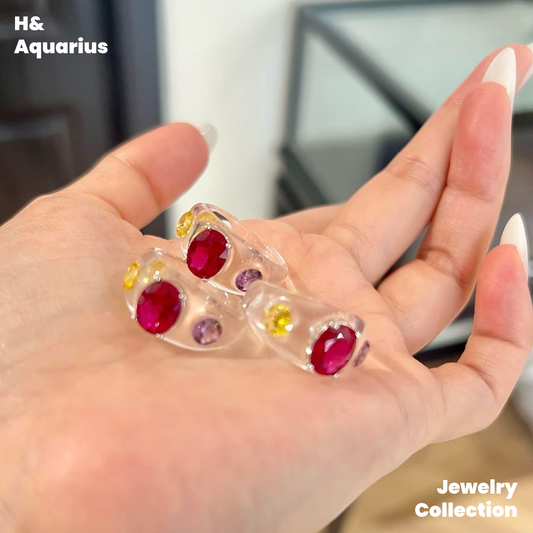 Candy Ring - Natural Rock Crystal Colorful Minimalist Ring for Women