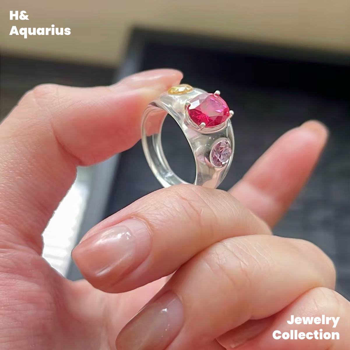 Candy Ring - Natural Rock Crystal Colorful Minimalist Ring for Women