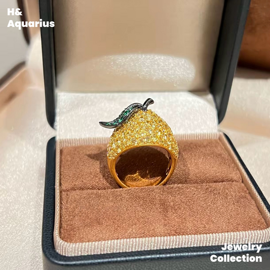 925 Silver & Zirconia Pear Ring - Colorful Luxury Minimalist Statement Ring