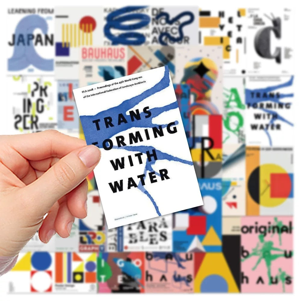 40pcs Bauhaus Avant-Garde Art Poster Stickers - Minimalist Decals for Phone Case Journal Waterproof