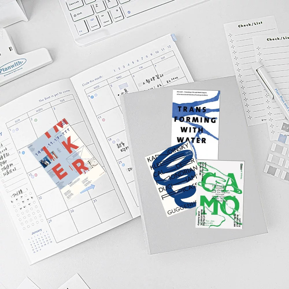 40pcs Bauhaus Avant-Garde Art Poster Stickers - Minimalist Decals for Phone Case Journal Waterproof