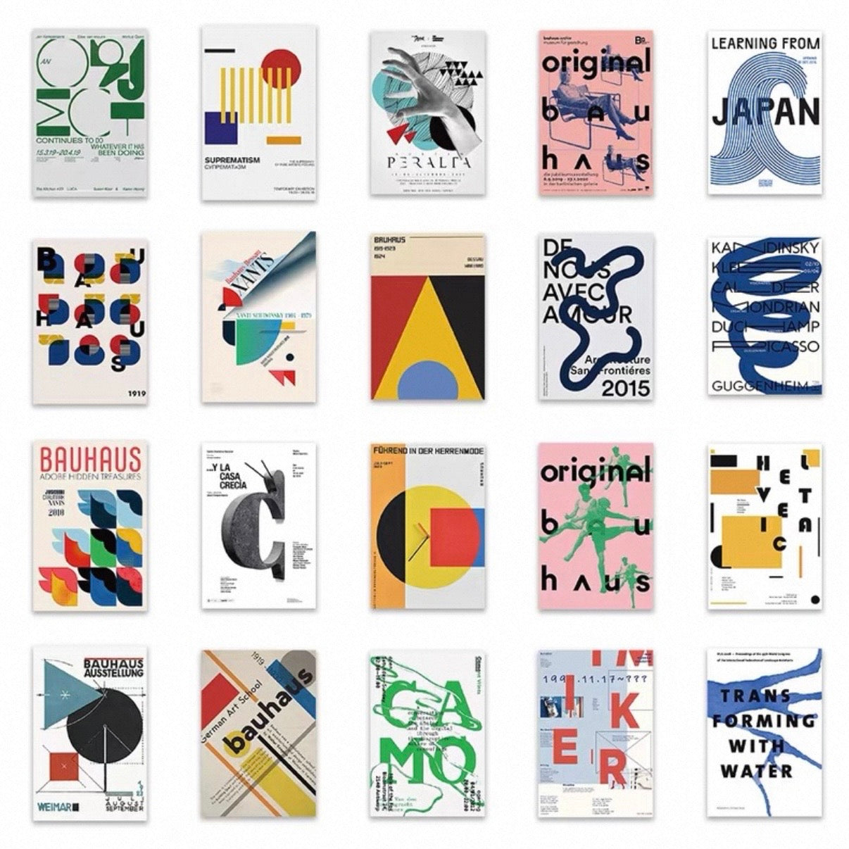 40pcs Bauhaus Avant-Garde Art Poster Stickers - Minimalist Decals for Phone Case Journal Waterproof