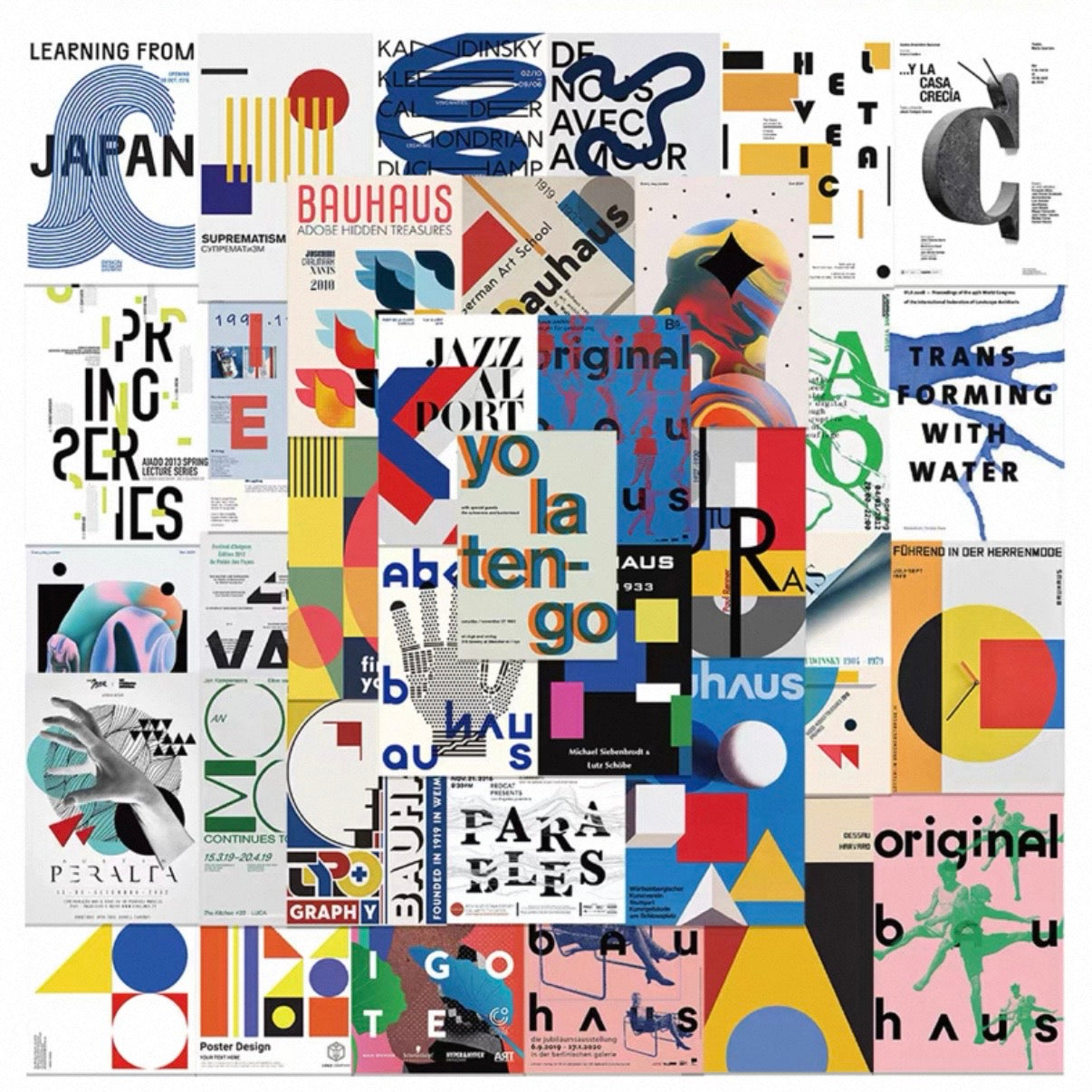 40pcs Bauhaus Avant-Garde Art Poster Stickers - Minimalist Decals for Phone Case Journal Waterproof