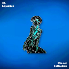 Reflective EVA Rei Ayanami X-Ray Skeleton Car Sticker - Waterproof Decal for Vehicle Motorcycle Luggage