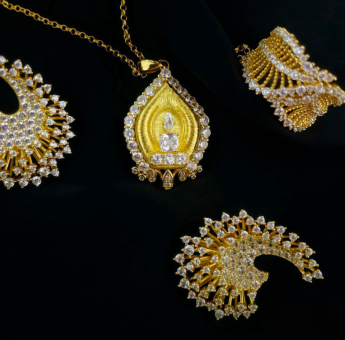 White Pagoda Pendant Necklace