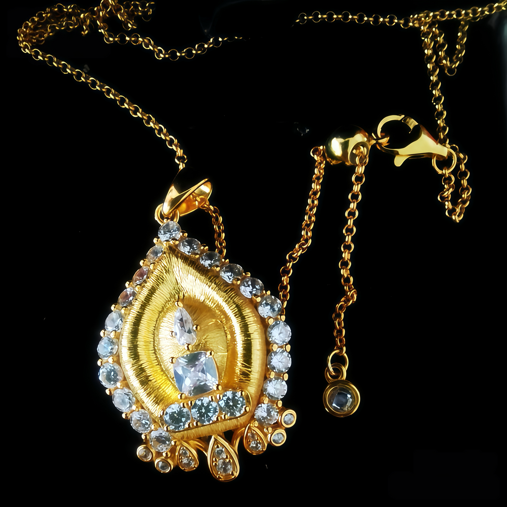 White Pagoda Pendant Necklace