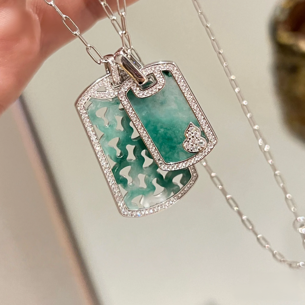 Shanshui Wushi Dual Plaque Necklace