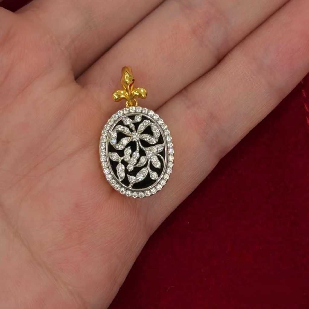 Midnight Bloom Agate Pendant