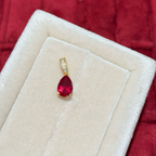 Ruby Velvet Teardrop Pendant