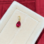 Ruby Velvet Teardrop Pendant