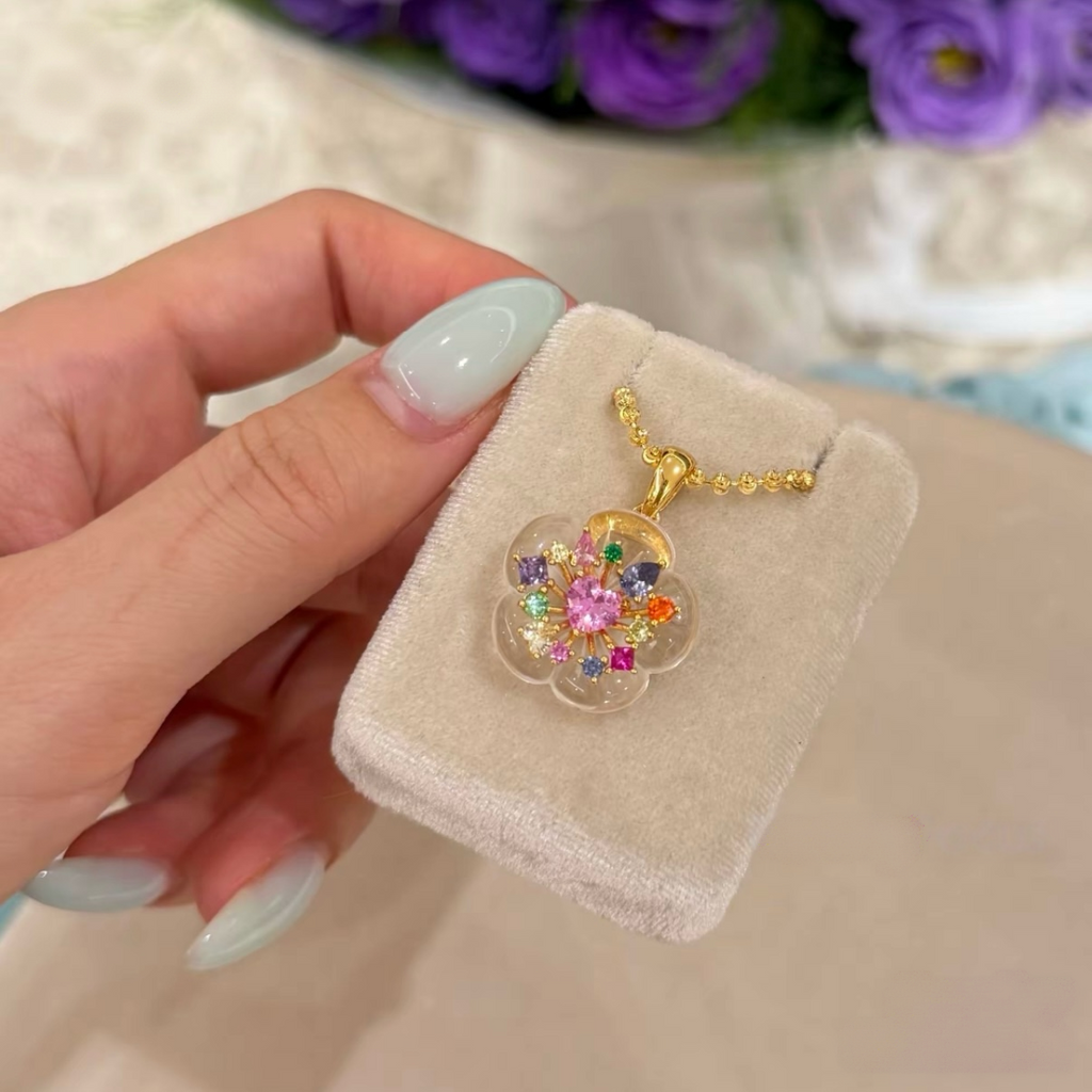 Candy Sparkle Crystal Flower Pendant